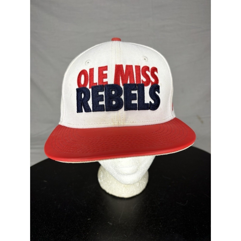 Nike True Ole Miss Rebels SnapBack Hat Cap Red & White